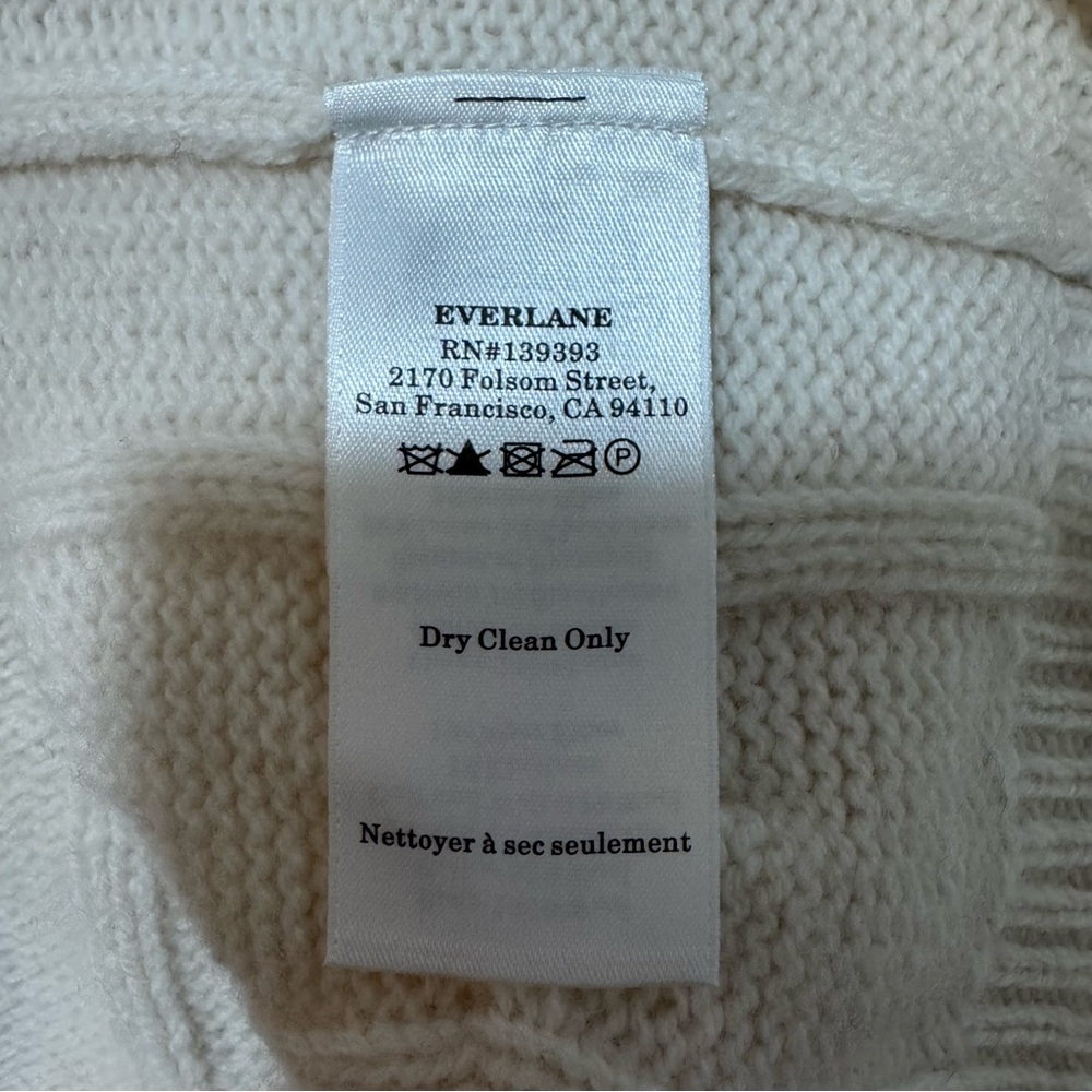 NWOT $168 Everlane THE CABLE HALF-ZIP Wool in Beige Size XS - Picture 11 of 12